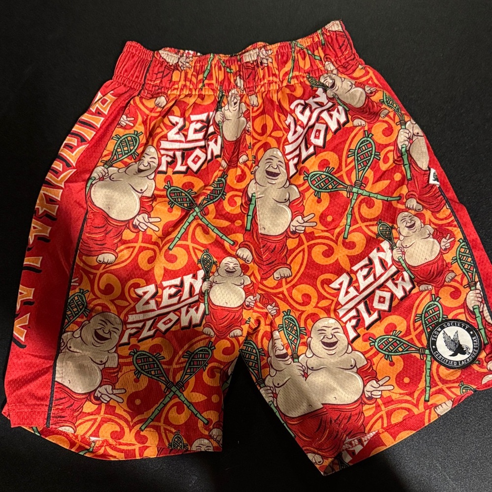 Society Kids Red & Orange Zen Flow Shorts